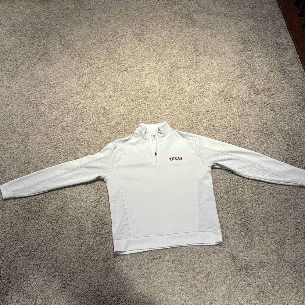 Texas Rangers 3/4 Zip Pullover DryTec Size Medium Light Gray